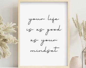 Mindset Quote Digital Print, Office Wall Decor, Instant Download, Motivational Wall Art, Manifestation Quote