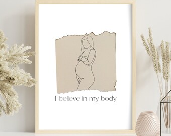 Maternity Line Art, Pregnant Woman Art, Mother's Day Gift, Wall Decor, Digital Art, Baby Shower Gift