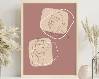Mind and Body Self Love Print, Body Positive Art, Minimalist Art, Modern Decor, Printable Wall Art