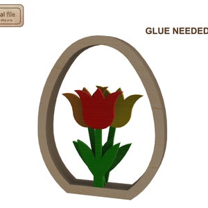 Egg Tulip Laser Cut Easter Decor | dxf svg dwg png