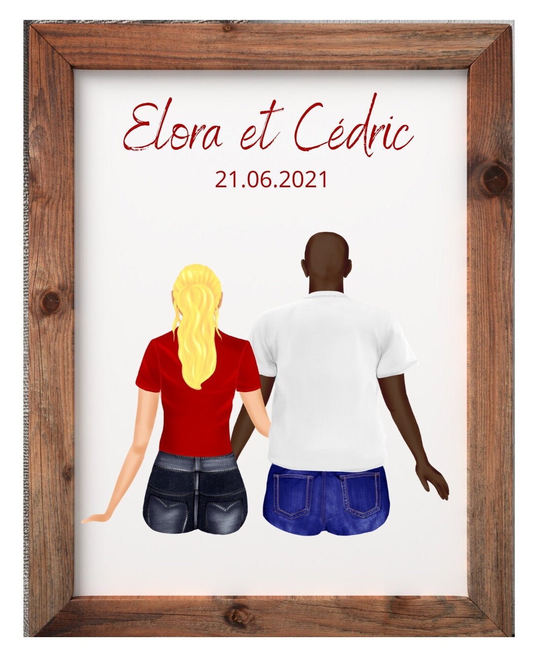 Affiche Famille Personnalisé | Portrait Illustration Personnalisée Couple Portrait Famille Personnal