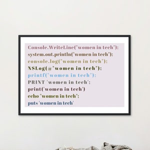 Women in Tech Wall Art | DIGITAL ART PRINT | Women Programmer | Women Coder | Gift for Woman | Coding Gifts for Her | Girls in Technology