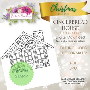 Lebkuchenhaus, Weihnachten,.pdf, .jpg digitaler Stempel, printable, Wandkunst, Poster, Kunst, download, sharon callis,