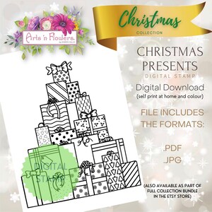 Geschenke, Weihnachten, Weihnachten, sharon callis, .pdf, .jpg digital Stempel, zum Ausdrucken, Kunst, Poster, Kunst,