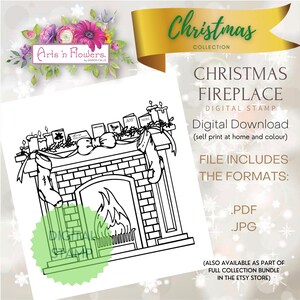 Kamin, Weihnachten,.pdf, .jpg digitaler Stempel, printable, Wandkunst, Poster, Kunst, download, sharon callis,