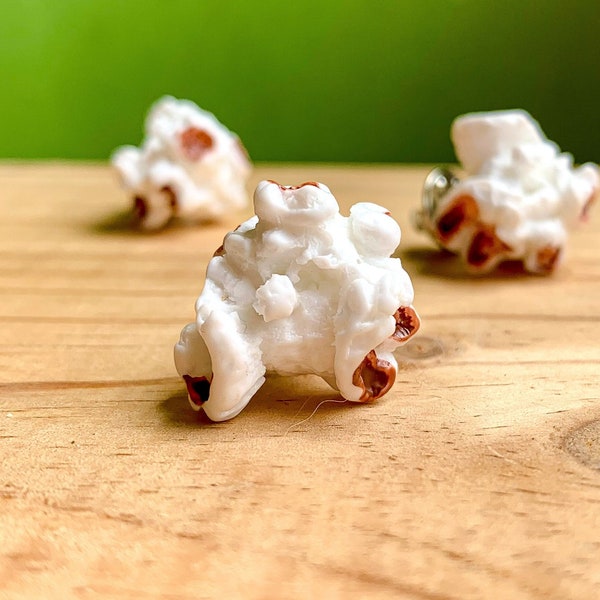 Popcorn pins - fun brooch - candy jewelry - polymer clay brooch - small, fun, and inexpensive gift accessory