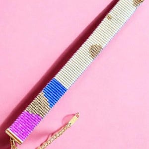 Handwoven beaded bracelet - abstract design jewelry - miyuki beaded bracelet