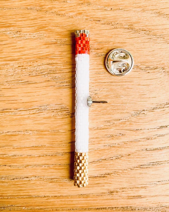 Miyuki Beaded Cigarette Brooch - Original Handcrafted Jewelry - Unique  Design - Quirky Handmade Gift Idea