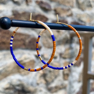 Creoles with small miyuki beads - lightweight colorful earrings - boho chic style - handmade jewelry for women -