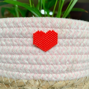 Pearl heart brooch love jewel red heart handmade gift image 6