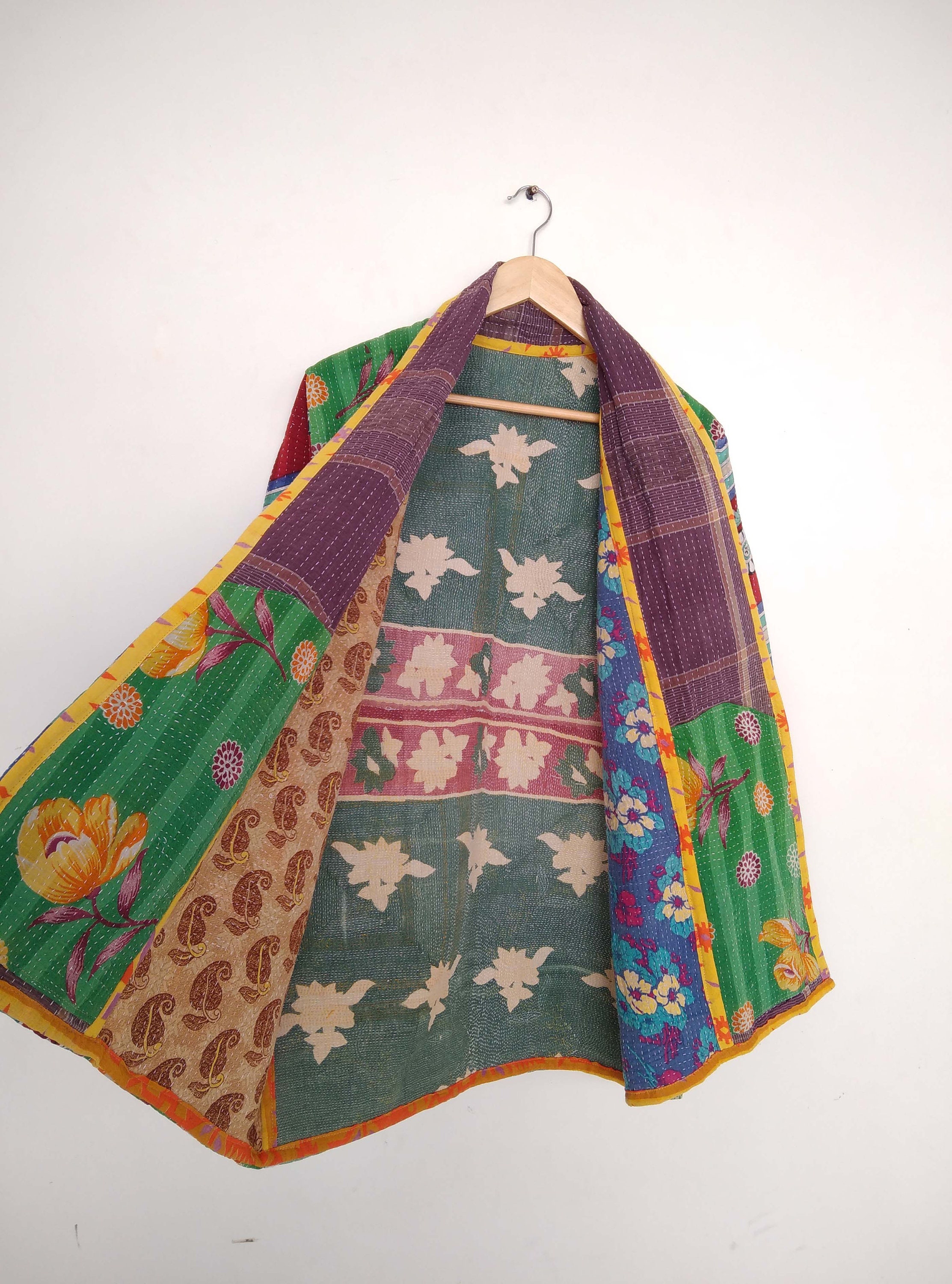 Kantha Quilt Jacket Indian Kantha Coat Floral Fine Kantha Etsy