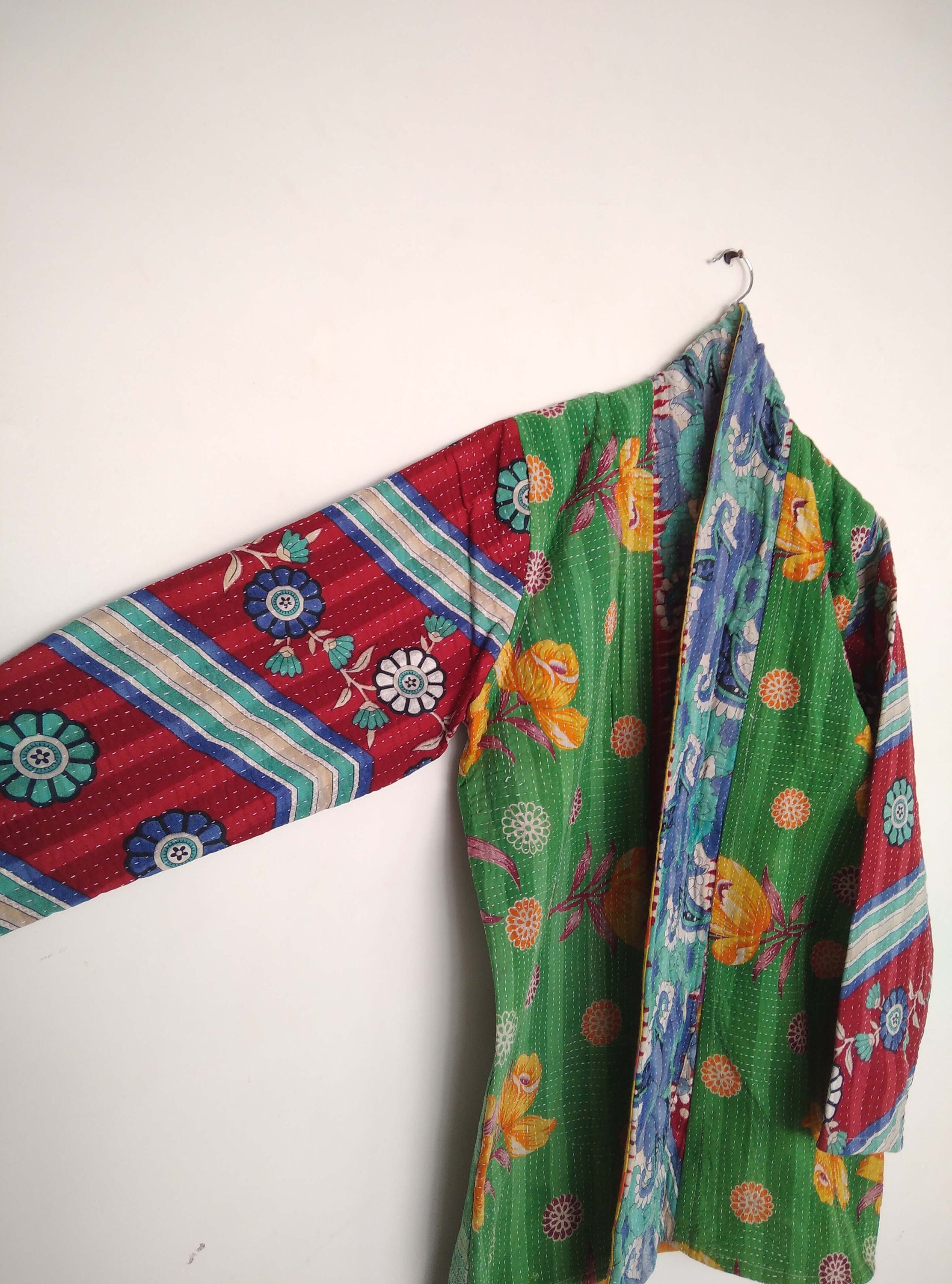 Kantha Quilt Jacket Indian Kantha Coat Floral Fine Kantha Etsy