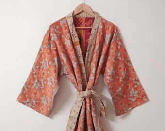 Patchwork Kantha Robe, Indian Kantha Quilt Kimono, Handamde Kantha Jacket, Cotton Bathrob, Winter Wear Rob, Sleeping Wear, Mother's Day Gift