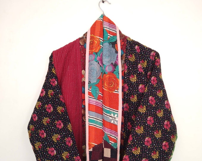 Indian Kantha Quilt Jacket Vintage Kantha Jacket Handmade Etsy