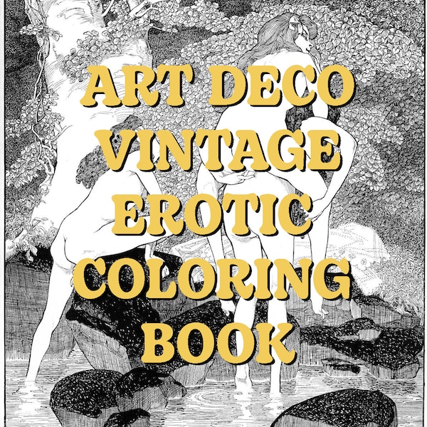 Art Deco Vintage Erotic Coloring Book