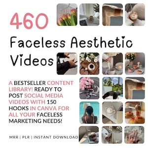 460 Aesthetic Faceless Video Reels + Story MRR & PLR resell | Affiliate Marketing, Email, Social Media mrr DFY Instagram Templates Digital