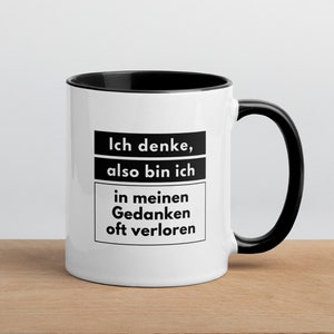 Mok "Ik denk, dus ik ben..." gekleurde binnenkant