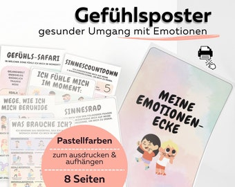 Emotional posters for children & adults - promoting mindfulness, self-regulation, emotional strength, concentration, ADHD, high sensitivity, emotions