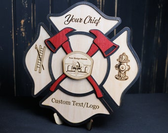 Fireman Chief Plaque - Firefighter Thank You Gift