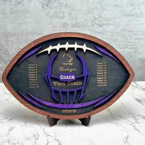 Football Coach Gift Plaque - Personalized Football Present