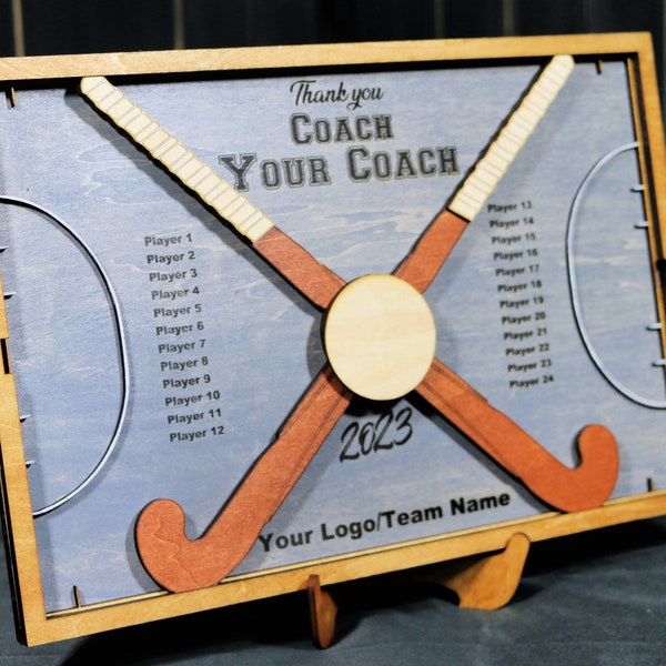 Field hockey Coach Gift Plaque - Personalized Hockey Present