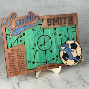 Soccer Coach Gift Plaque - Personalized Futbol Present Female