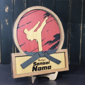 Sensei Thank You Gift Plaque - Personalized Karate present