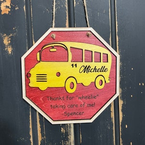 Personalized School Bus Driver Thank You Plaque Present