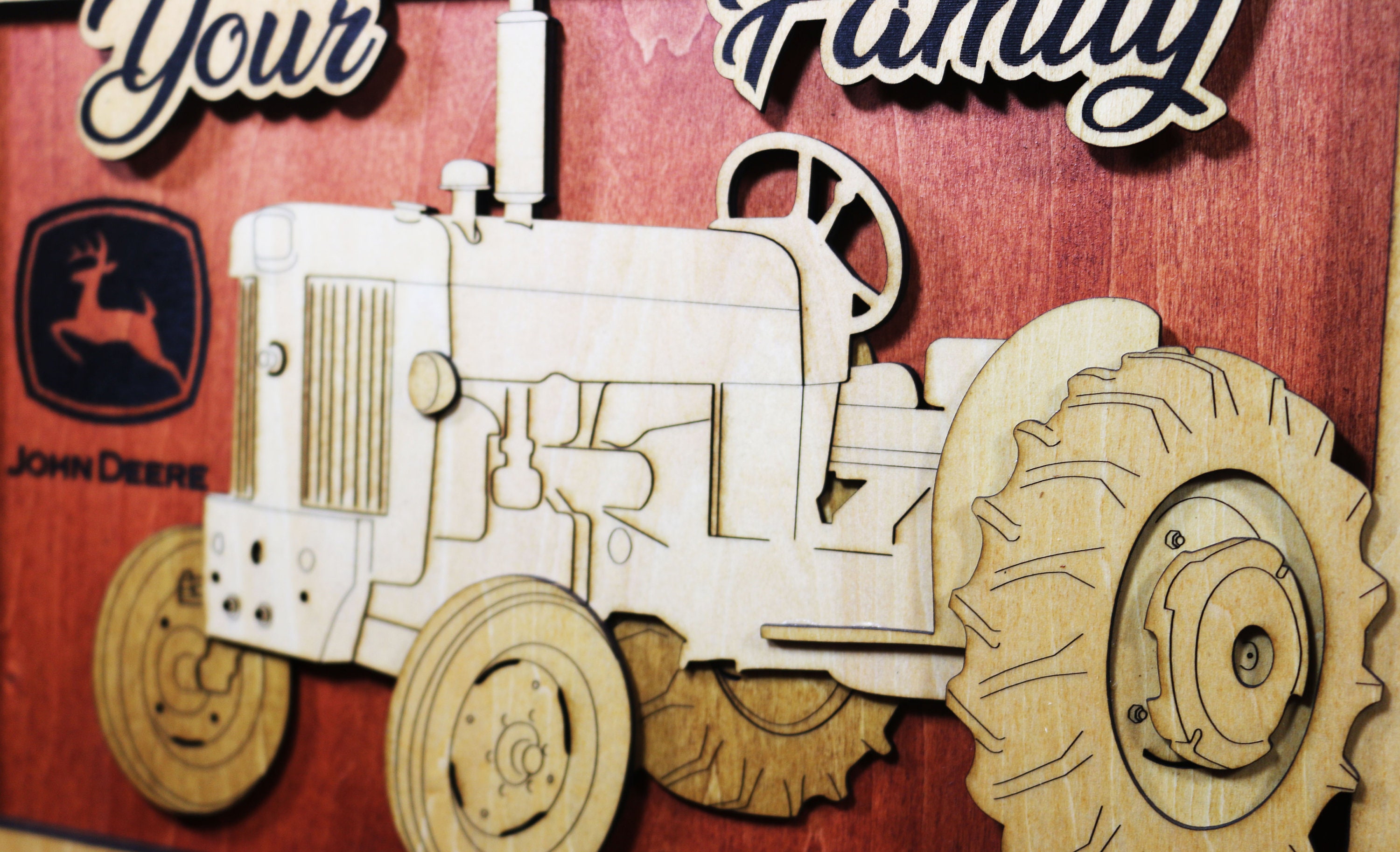 Multilayer Sign Tractor 3D Layered John Deere Tractor Wall Art Sign - Custom Options - Etsy