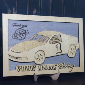 3D Hobby Stock 4 Cylinder Racecar Wall Art Plaque - Custom Options