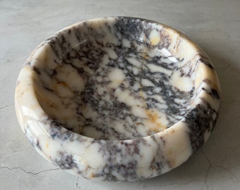 Calacatta Viola Marble Bowl: Elegant Home Decor (45cm)