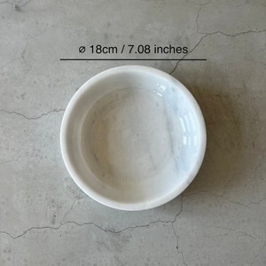 Handcrafted White Marble Bowl – Luxury 30cm, 24cm,18cm Sizes | Elegant Serveware Home Decor image 6