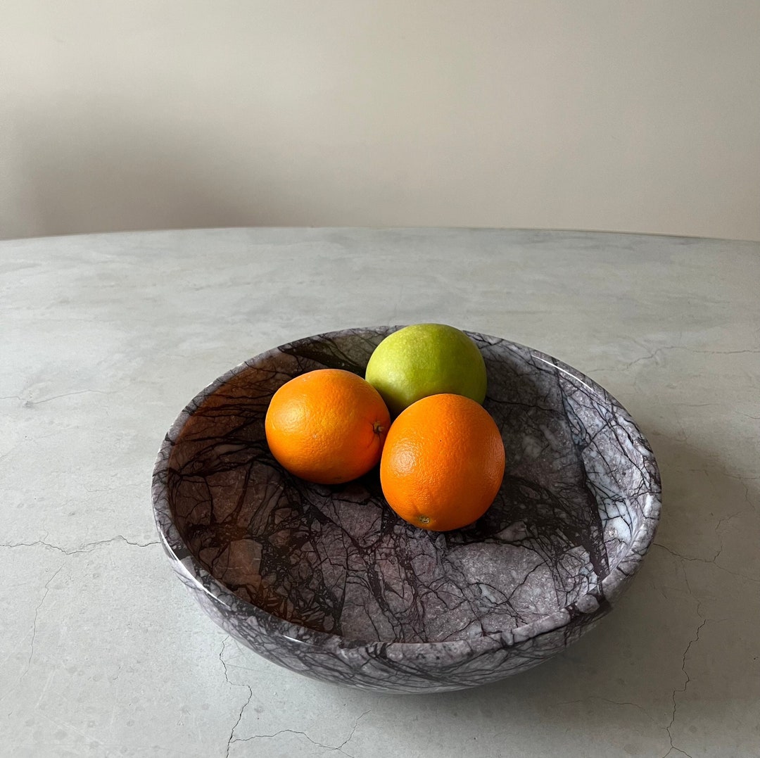 Genuine Purple Lilac Centerpiece Marble Bowl/decorative Kitchen Salad