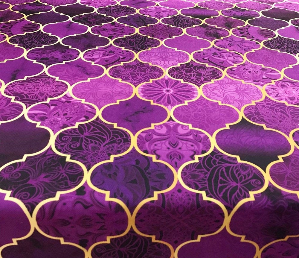 Arabic Fabric Purple Moroccan Upholstery Fabric Bright Etsy