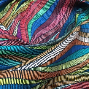 Colorful Embroidery Look Print Fabric By The Yard, Bohemian Moroccan Fabric, Chair Furniture Pillow Drapery Upholstery Fabric, Canvas Fabric