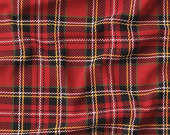 Red Tartan Plaid Upholstery Fabric, Robert Kaufman, Classic Checkered Fabric by the Yard