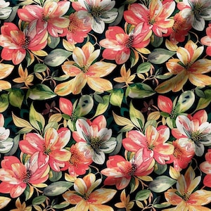 Autumn-inspired Floral Fabric by the Yard Clearance - Vibrant Fall Colors Farmhouse Upholstery, Add a Touch of Nature to Your Home Decor