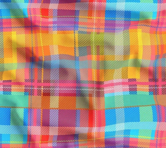 Rainbow Plaid 03 Fabric