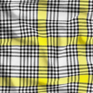 Small Plaid Yellow Black Tartan Fabric, Upholstery Fabric By The Yard, For Kitchen, Chair, Curtain or Home Decor, Buffalo Check Fabric