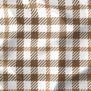 Small Modern Plaid Upholstery Fabric, Brown and White Tartan Plaid Fabric By The Yard, Gingham Fabric Buffalo Check Fabric For Home Decor