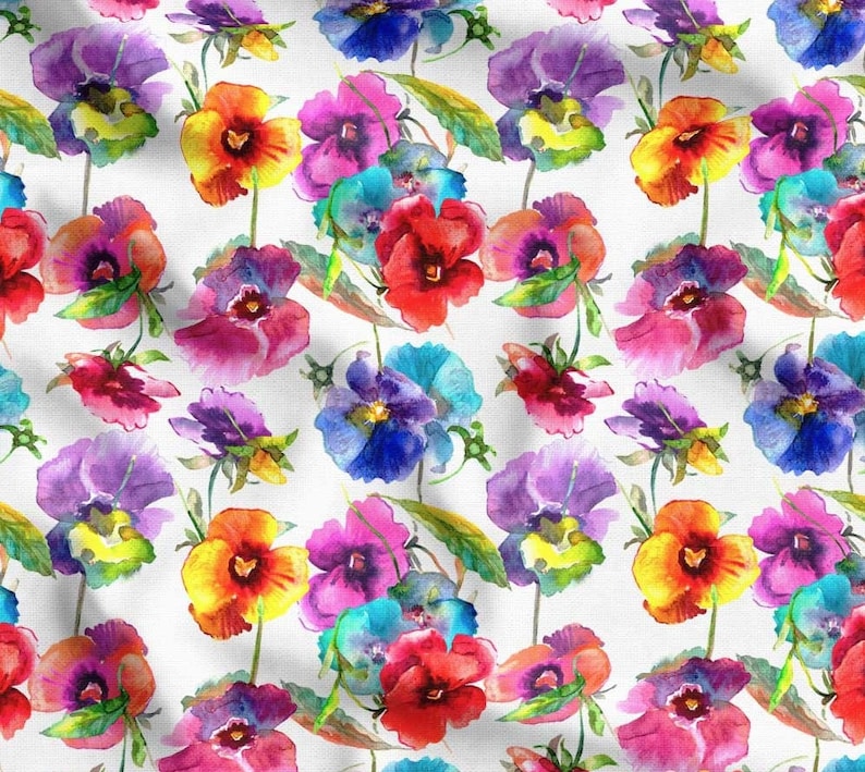Watercolor Floral Fabric Upholstery Fabric by the Yard Etsy