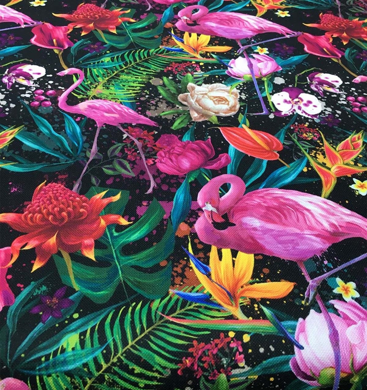Tropical Flowers and Flamingo Pattern Fabric, Tula Pink Fabric ...