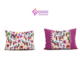 Mexican Otomi Pink Pillow Cover Pink Outdoor or Indoor Pillow | Etsy UK