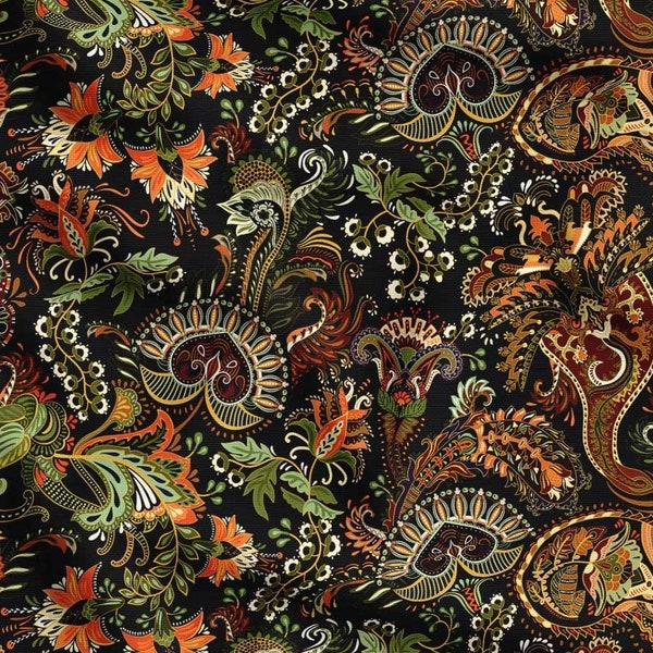 Paisley Fabric By The Yard, Robert Kaufman Fabric, Vintage Fabric, Paisley Tapestry Fabric, Quilting Upholstery Fabric, Vintage Tapestry