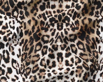 Leopard Print Upholstery Fabric by Yard, Neutral Animal Pattern, Luxury Home Decor Textile