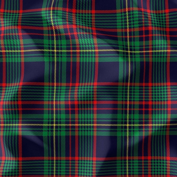 Christmas Plaid Fabric By The Yard, Green Navy Blue Plaid Tartan Fabric, Christmas DBP Fabric, Thanksgiving Fabric, Plaid Upholstery Fabric