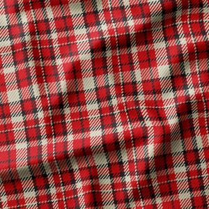 Tessuto scozzese rosso natalizio: rivestimento rustico in tartan, tagliato su misura