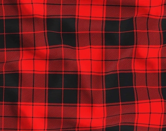 Robert Kaufman Red Black Buffalo Plaid Fabric, Tartan Upholstery Fabric by the Yard