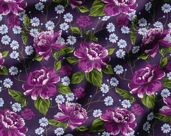 Tela de tapicería floral de rosa púrpura cortada a medida, tela romántica de decoración del hogar bohemia