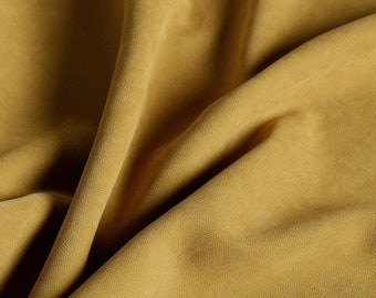 Mosterdgele canvasstof, zachte bekledingsstof op maat gesneden
